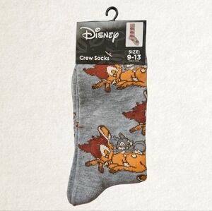 Disney Gray and Orange Bambi Crew Socks